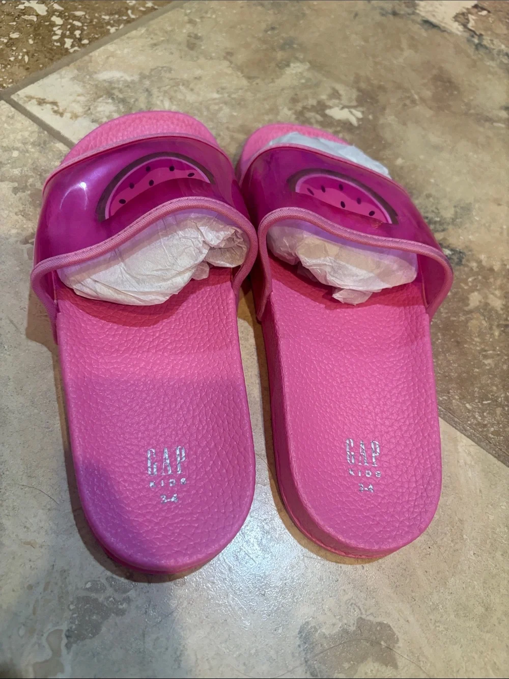 GAP Hot Pink Watermelon Slide Sandals for Kids